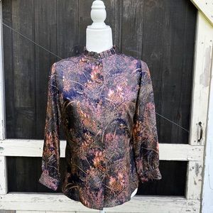 Vintage Japanese Silk top beautiful pattern